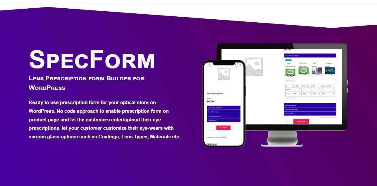 用于 WordPress 的镜片处方表单生成器
