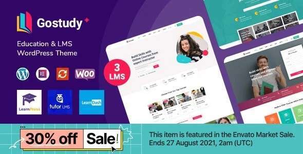 Gostudy – 远程教育网上课程教学WordPress模板 – v2.1.8