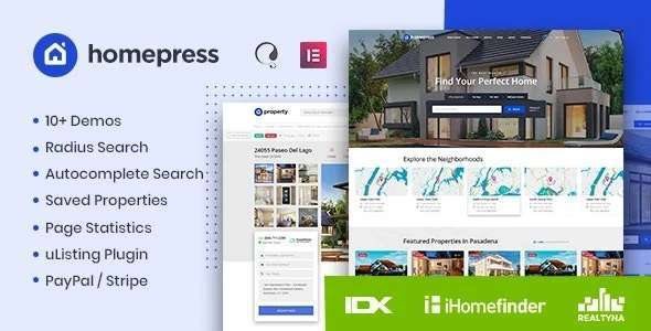 HomePress – 房地产中介网站模板WordPress主题 – v1.3.7