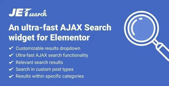 JetSearch – Elementor扩展AJAX搜索小部件 – v3.0.2