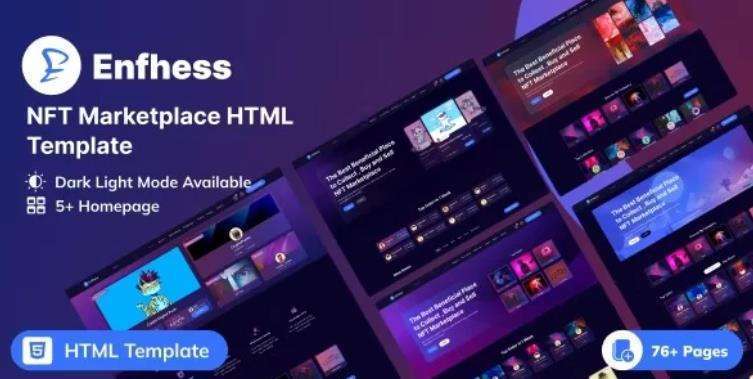 Enfhess – NFT 数字作品交易市场HTML模板