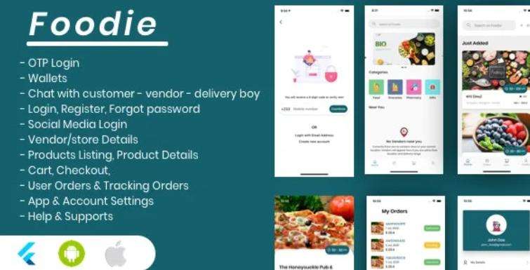 Foodie – Flutter Grocery Food Pharmacy Store 餐饮食品 App 移动应用商店 – v1.6.0