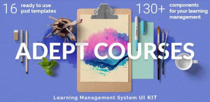 Adept Courses – 学习管理系统PSD模板