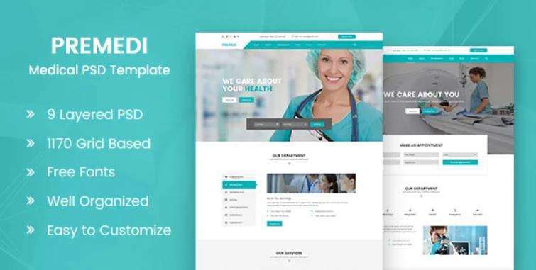 PreMedi – 医院/医疗多功能PSD模板
