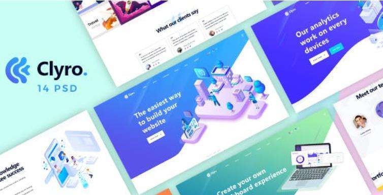 Clyro – 设计机构作品展示PSD模板