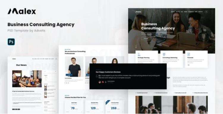 Malex – 企业机构网站设计PSD网站模板