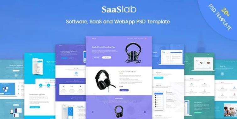 SaaSLab – 软件SaaS/WebApp网站设计PSD模板