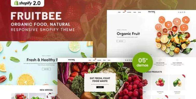 FruitBee – 天然有机绿色食品网站 Shopify 模板