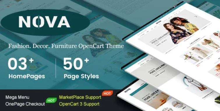 Nova – 响应式时尚家具OpenCart 3主题