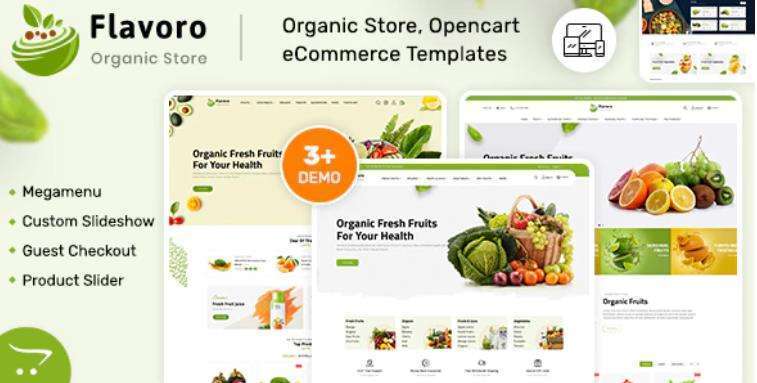 Flavero – 绿色有机食品瓜果蔬菜网站 OpenCart 商店 – v2.0.4