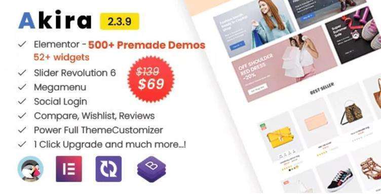 Akira Elementor – 多用途服饰商店 Prestashop 1.7 模板 – v2.3.9
