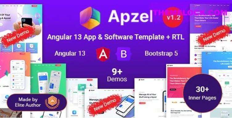 Apzel – Angular 13 App & SaaS 软件应用程序网站模板