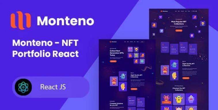 Monteno – NFT 作品展示数字市场 React 模板