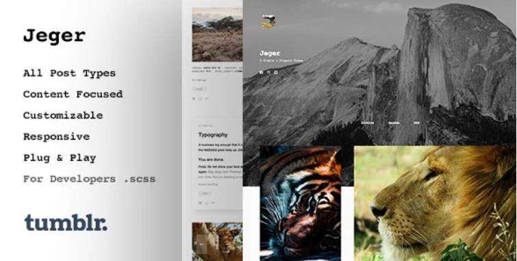 Jeger – 自适应作品展示Tumblr主题 – v1.1.2