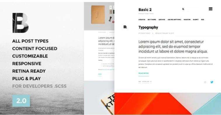 Basic 3 – 迷你单栏博客网站模板Tumblr主题 – v3.2.1