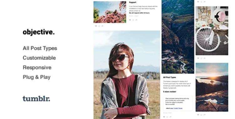 Objective – 网格相册摄影作品展示Tumblr模板 – v1.2.7