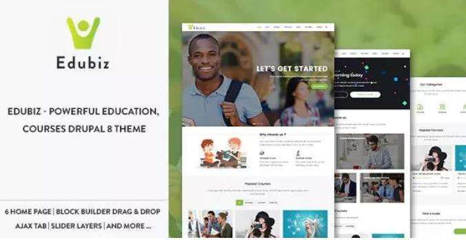 Edubiz – 强大教育课程Drupal 8.6主题