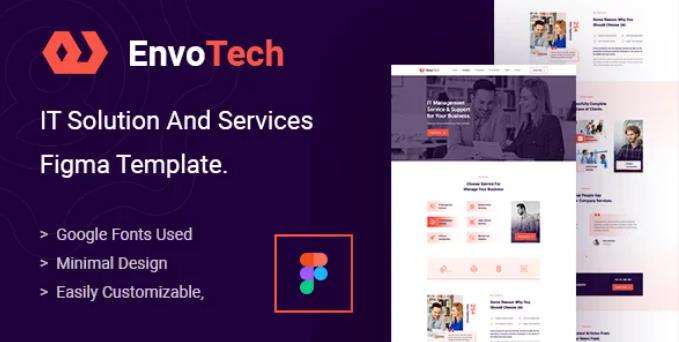 EnvoTech – IT解决方案服务网站Figma模板