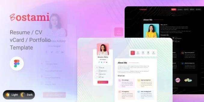 Bostami – 创意个人作品展示网站 Figma 模板