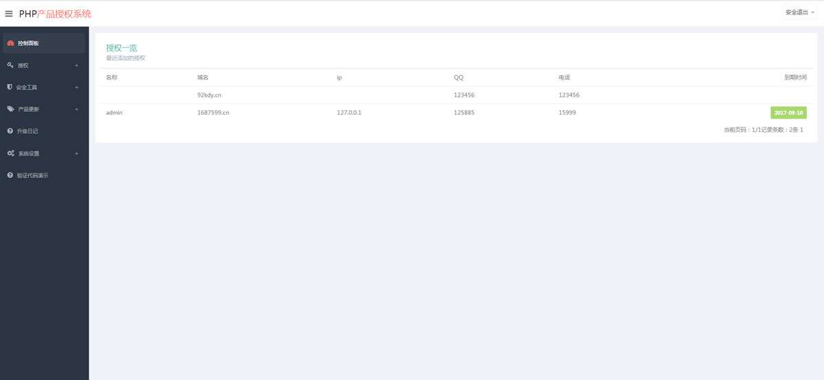 php授权验证系统源码全解开源版