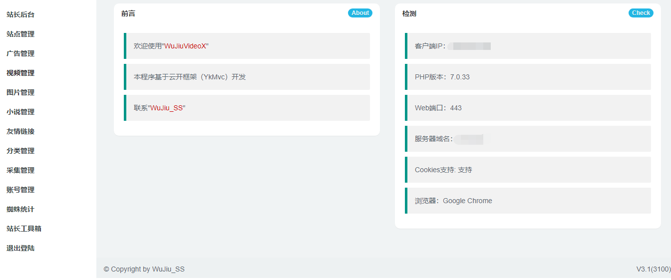 WuJiuVideoX小说/视频/图片站群网站源码