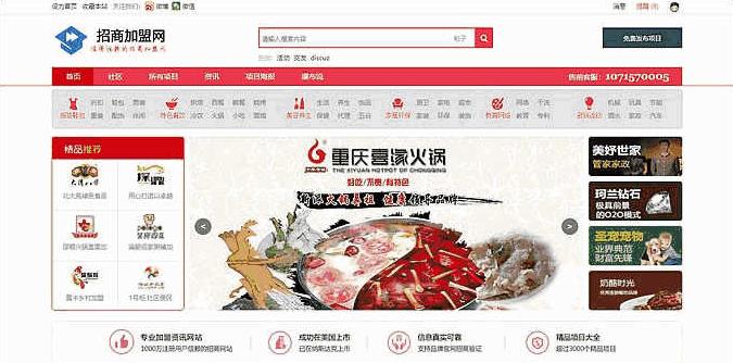 discuz招商加盟门户整站模板