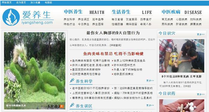 织梦CMS养生门户网站模板