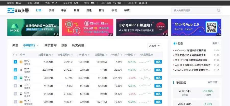 帝国cms7.5仿非小号区块链门户网站模板