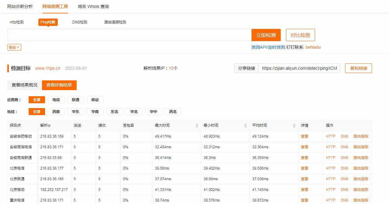 分享五款国内在线网站测速ping工具