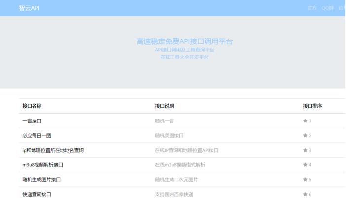 PHP智云V1.3全能API接口网站源码