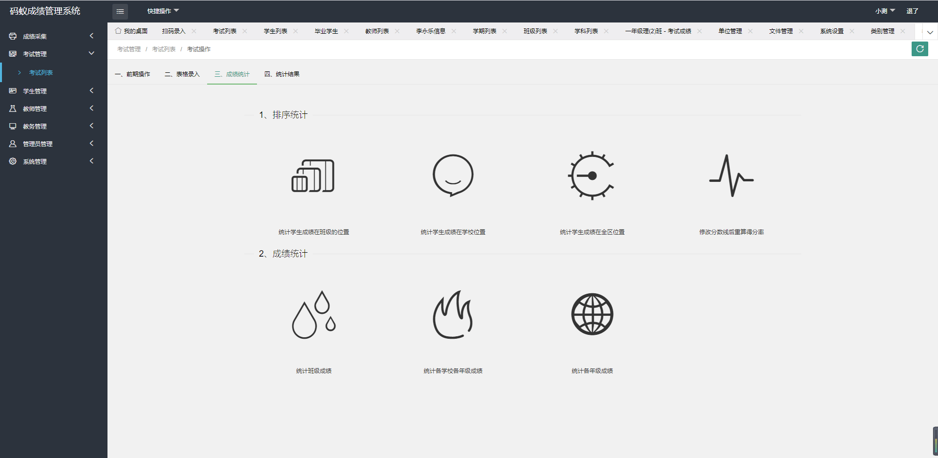 ThinkPHP6蚂蚁学生成绩管理系统源码