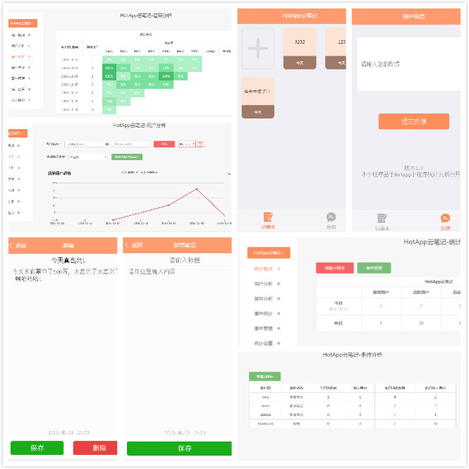 HOTAPP云笔记小程序源码 带统计功能