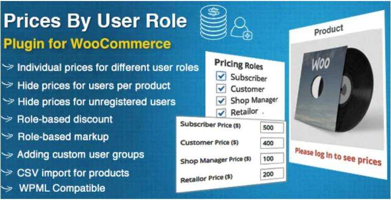 WooCommerce Prices By User Role 根据用户角色定价插件 – v5.1.56
