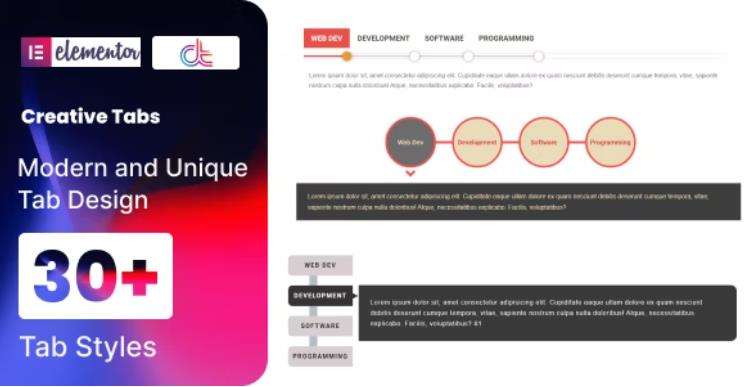 Creative Tabs addon for elementor – 创意选项卡编辑器插件