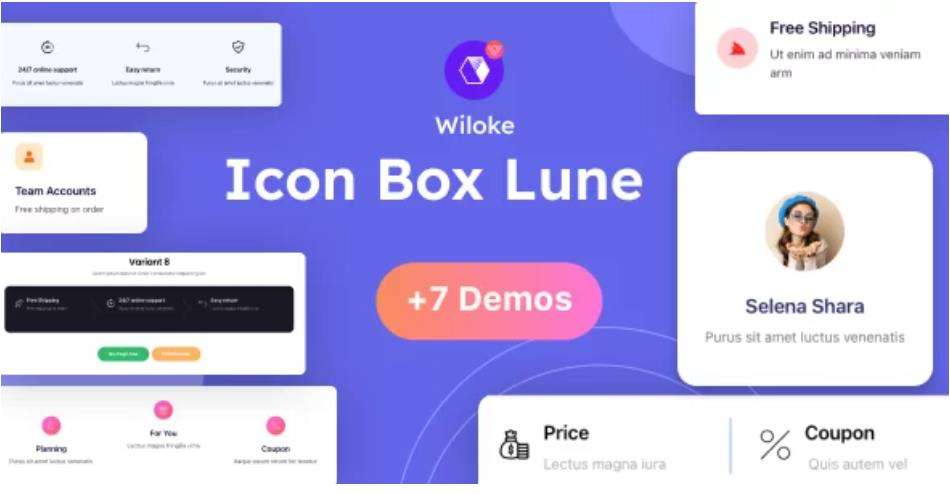 Wiloke Icon Box Lune for Elementor – 创意图标框插件 – v1.0.1