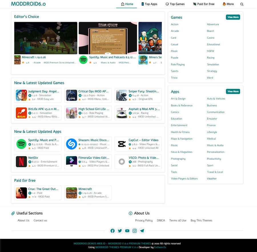 Moddroid软件应用下载站主题模板