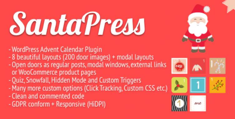 SantaPress – 节日倒计时日历圣诞节装扮WordPress插件 – v1.6.0