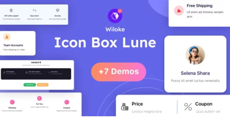Wiloke Icon Box Lune for Elementor – 创意图标框插件 – v1.0.17