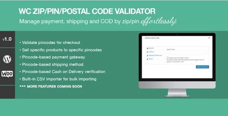 Zip/Pin/Postal Code Validator For WooCommerce 根据邮编区域限制订单 – v2.1