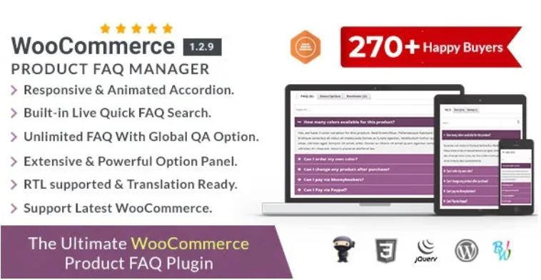 WooCommerce Product FAQ Manager – 产品选项卡插件 – v1.2.9