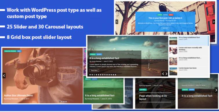 Responsive Recent Post Slider Pro 最新文章幻灯片WordPress插件 – v1.8