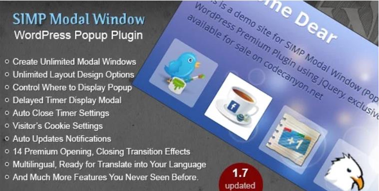 Simp Modal Window – 简单模态窗口弹窗WordPress插件 – v1.7