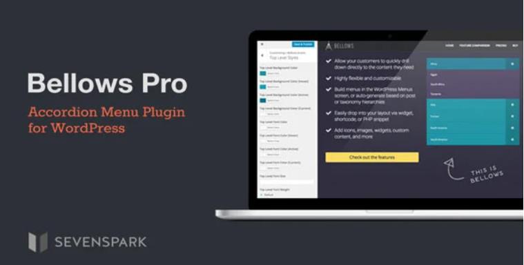 Bellows Pro – 手风琴菜单折叠菜单WordPress插件 – v1.3