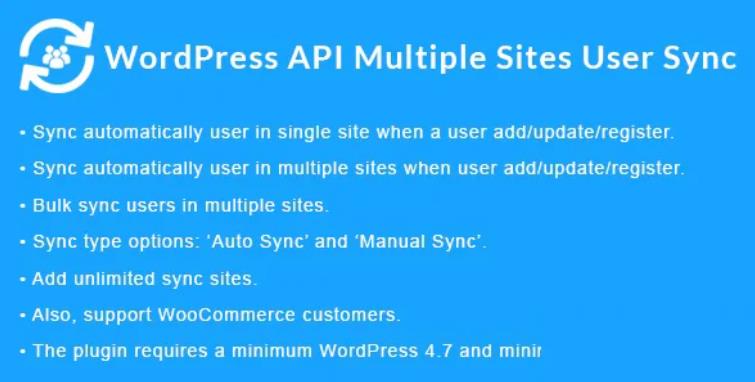 WordPress API Multiple Sites User Sync – 多站点用户会员同步插件 – v1.6.0