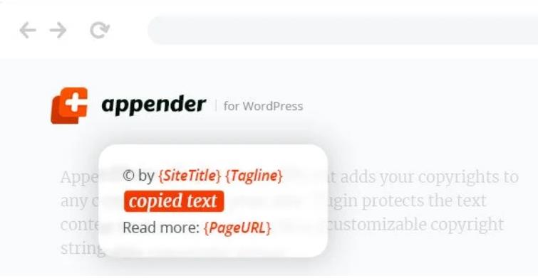 Appender – 内容保护复制加版权WordPress 插件 – v1.1.0