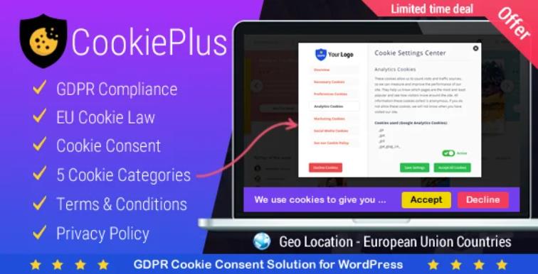 Cookie Plus – GDPR Cookie 自定义插件 – v1.6.1