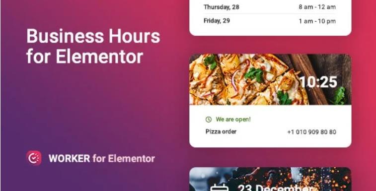 Worker – Business hours widget for Elementor 公司日程安排WordPress插件 – v1.0.8