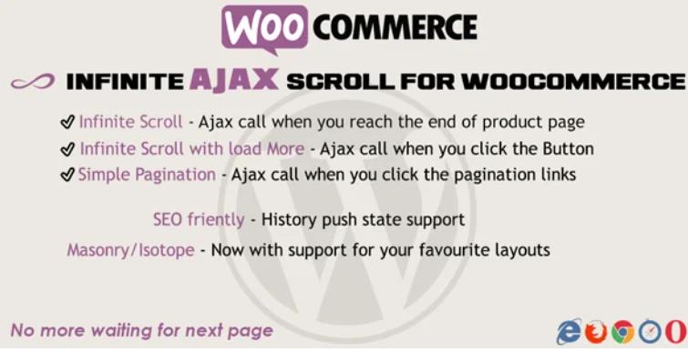 Infinite Ajax Scroll Woocommerce – 无限滚动加载更多分页插件 – v1.7