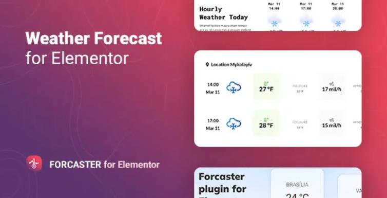 Forcaster – Elementor 可视化天气预报插件 – v1.0.1