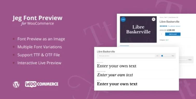 Jeg Font Preview – WooCommerce 字体销售预览插件 – v1.0.5